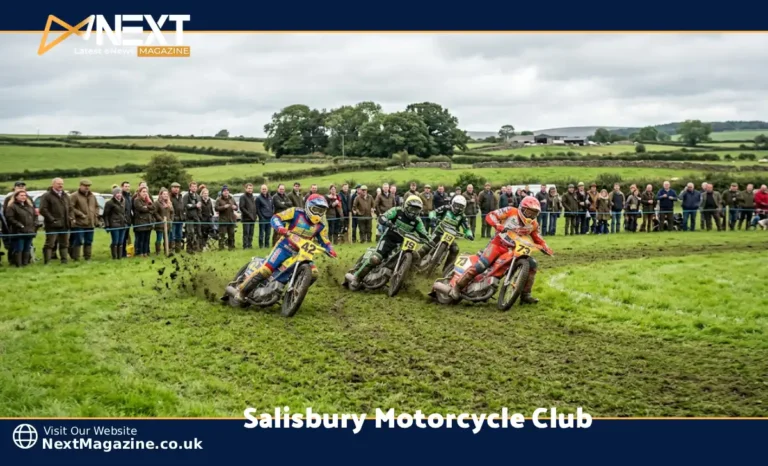 Riders competing in a grasstrack race at Salisbury Motorcycle Club on an open grass circuit