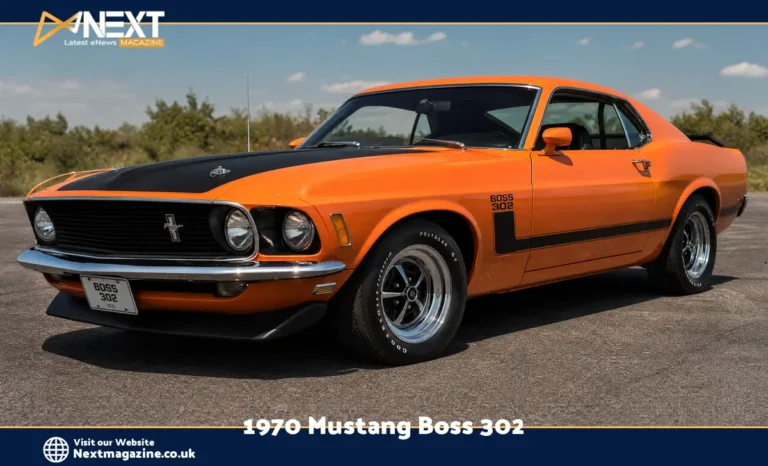 1970 Mustang Boss 302 in orange color parked outside