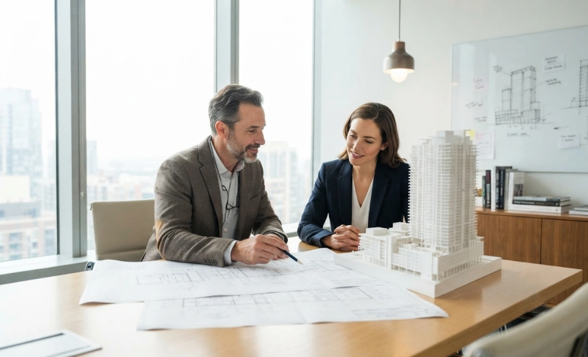 Commercial Architects Sydney: Your Complete Guide to Hiring the Best - Real Estate - Next Magazine commercial architect sydney reviewing plans with client
