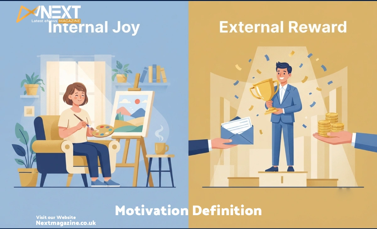 Motivation Definition: Meaning, Types, Importance, Theories, and Real-Life Examples - Lifestyle - Next Magazine Split illustration comparing intrinsic motivation and extrinsic motivation