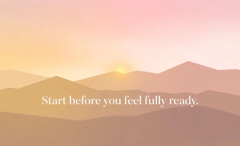 Sunrise over mountains with motivational quote text overlay