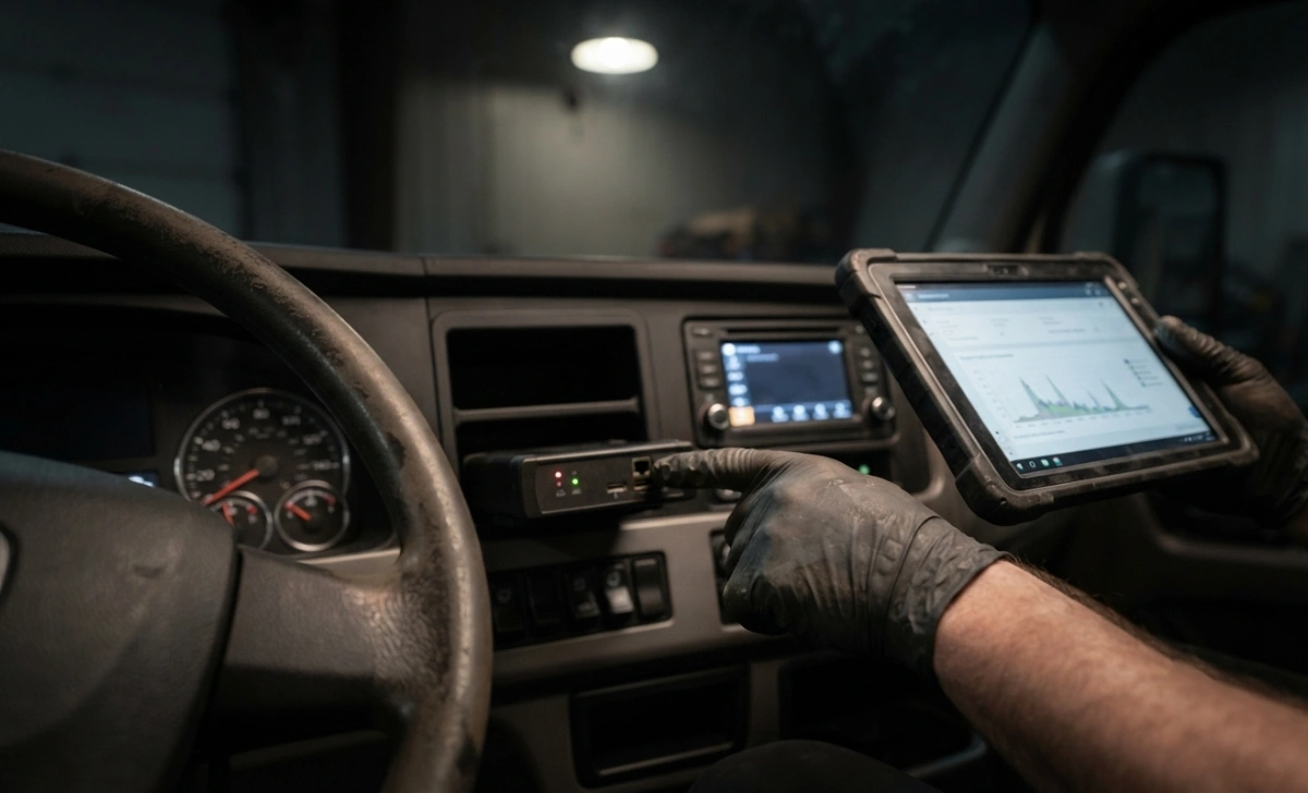 Truck Accident Attorney: How the Right Legal Help Protects Your Claim - News - Next Magazine Investigator examining truck onboard data recorder after a crash