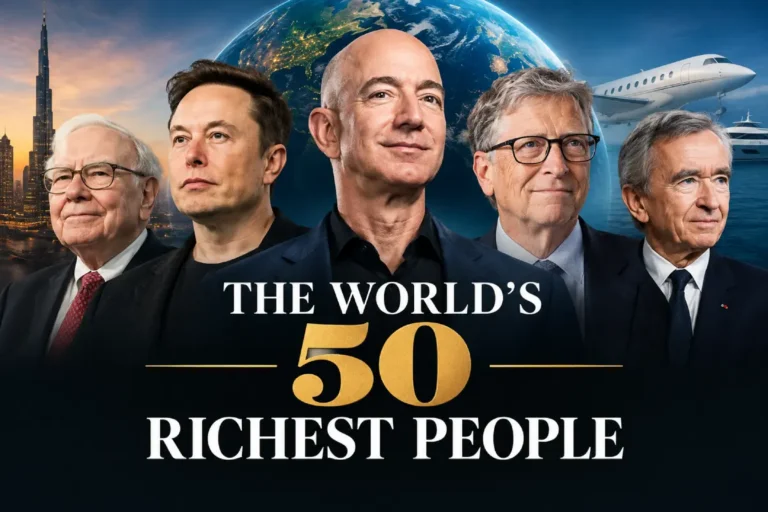 The world’s 50 richest people featuring Elon Musk, Jeff Bezos, Warren Buffett, Bill Gates and Bernard Arnault